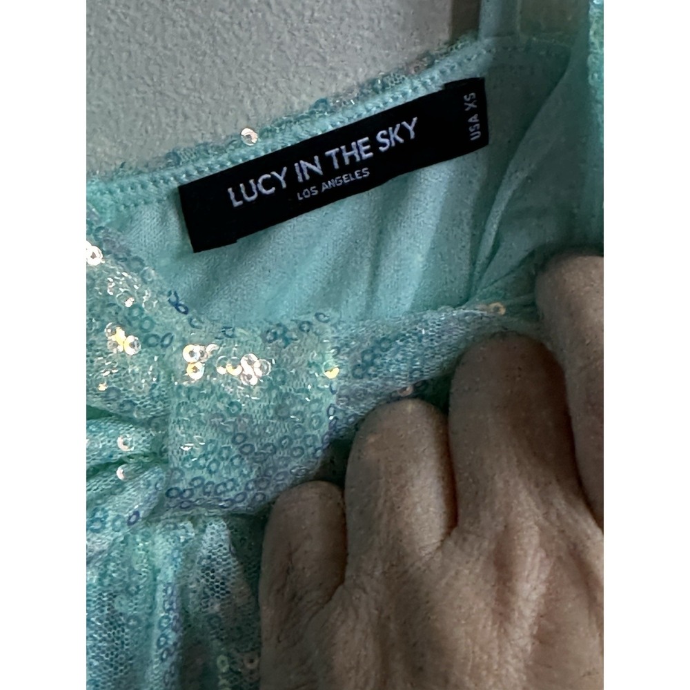 Teal Sequined Dress - Lucy in The Sky Los Angeles- Size XS NEW!